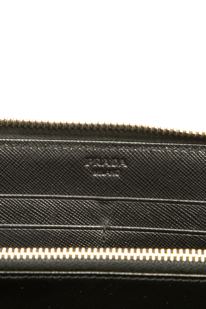 Prada - Black Saffiano Leather Zip Wallet