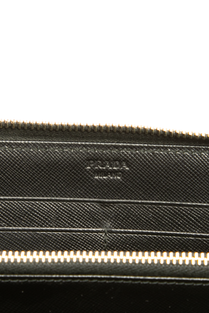 Prada - Black Saffiano Leather Zip Wallet