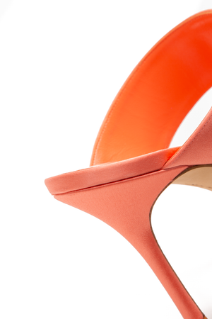 Manolo Blahnik - Coral Satin Gueypia 90 Heels (38)