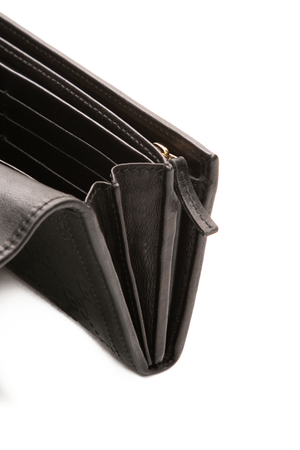 Gucci - Black Guccissima Interlocking G Long Flap Wallet