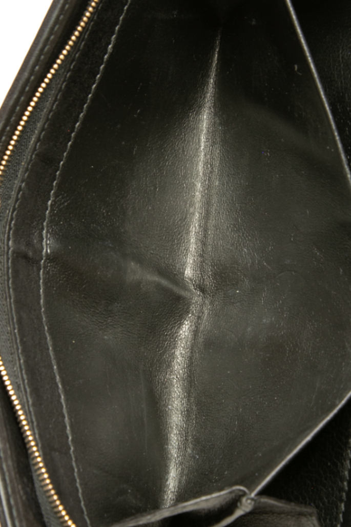 Gucci - Black Guccissima Interlocking G Long Flap Wallet