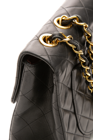 Chanel - Black Lambskin VTG XL Jumbo Single Flap