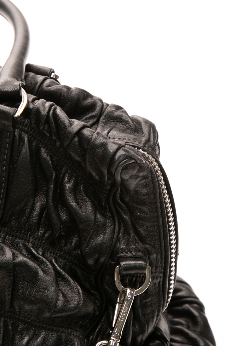 Prada - Black Nappa Gaufre Leather Tote Bag