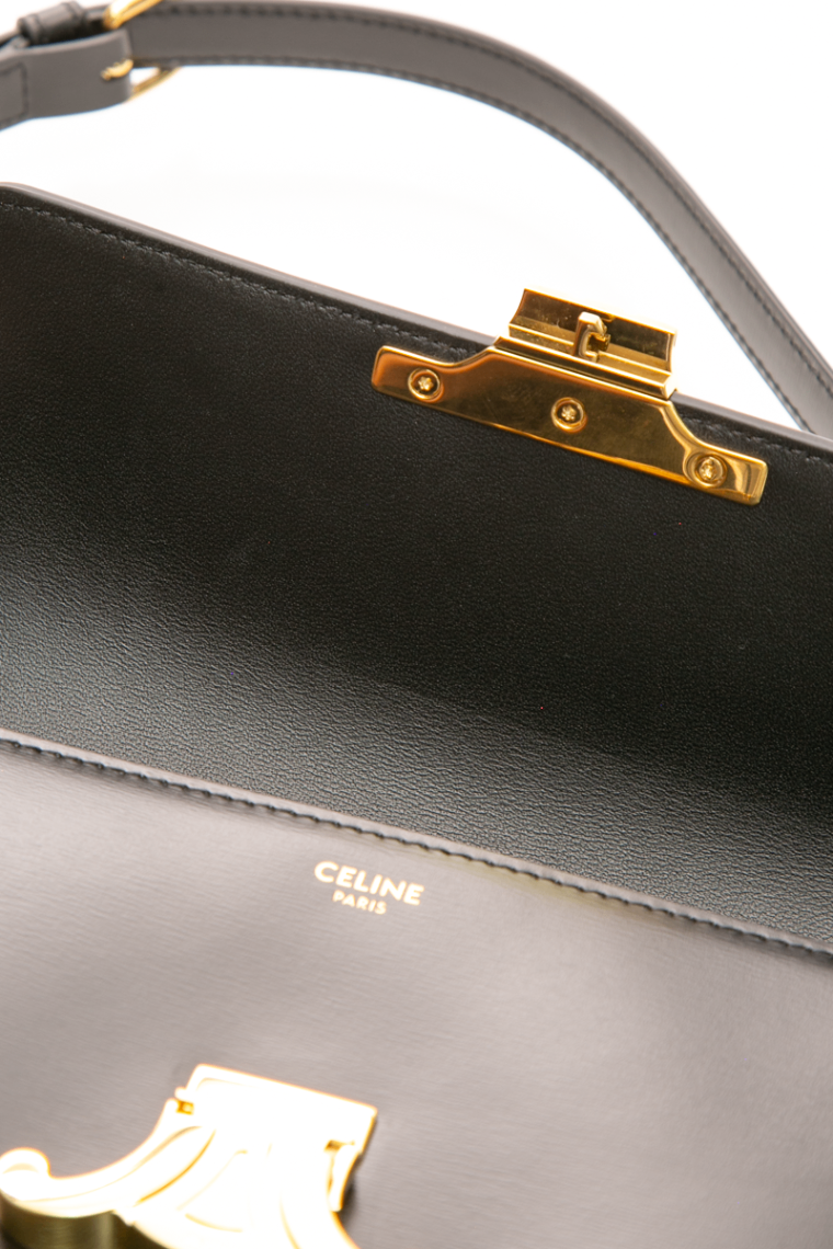 Celine - Black Calfskin Claude Triomphe Shoulder Bag