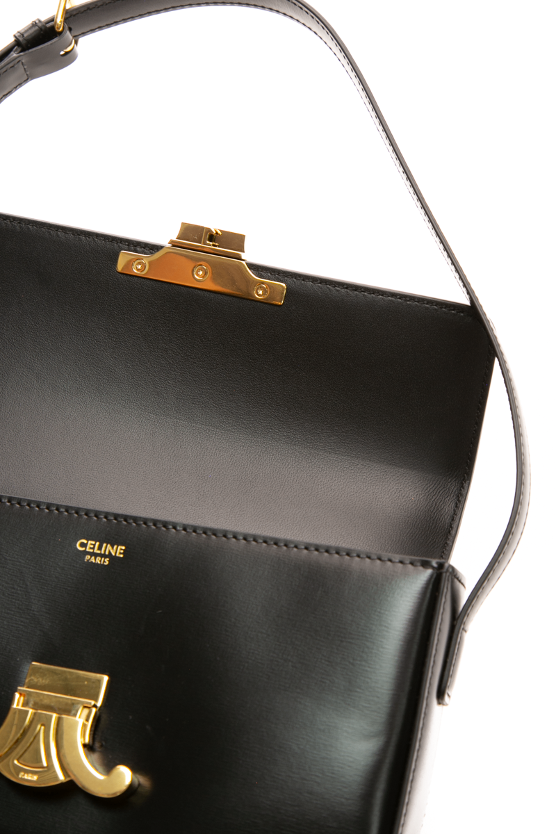 Celine - Black Calfskin Claude Triomphe Shoulder Bag