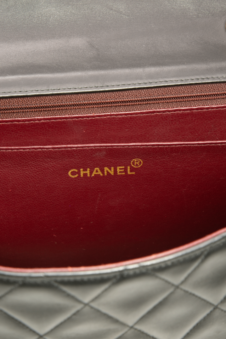 Chanel - Black Lambskin VTG XL Jumbo Single Flap