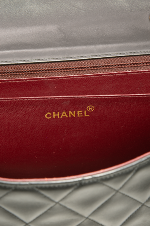 Chanel - Black Lambskin VTG XL Jumbo Single Flap