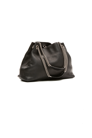 Gucci - Black Pebbled Leather Studded Soho Tote