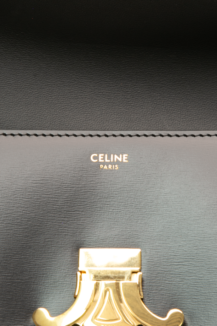 Celine - Black Calfskin Claude Triomphe Shoulder Bag
