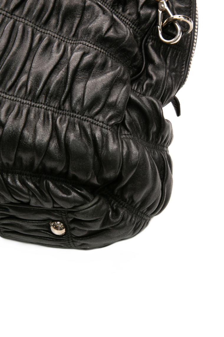 Prada - Black Nappa Gaufre Leather Tote Bag