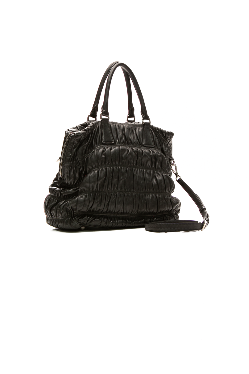 Prada - Black Nappa Gaufre Leather Tote Bag
