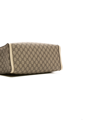 Gucci - White Padlock Leather Medium Tote Bag