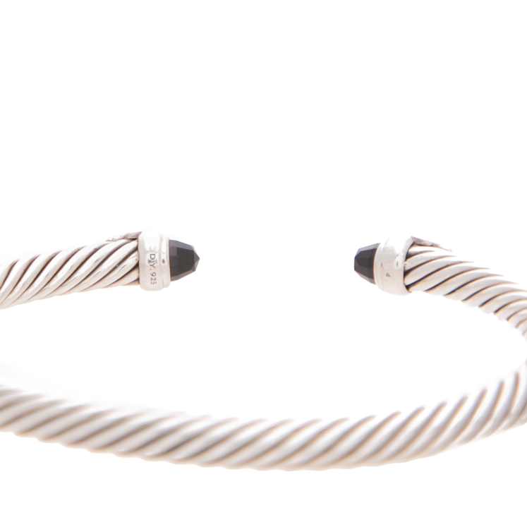David Yurman - Sterling Silver/Onyx Empire Diamond Cable Bracelet