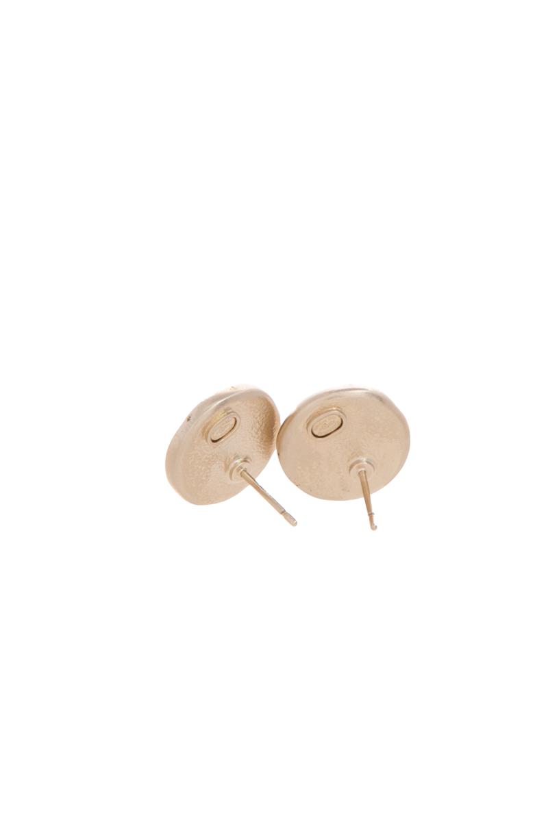 Chanel - Gold CC Button Earrings