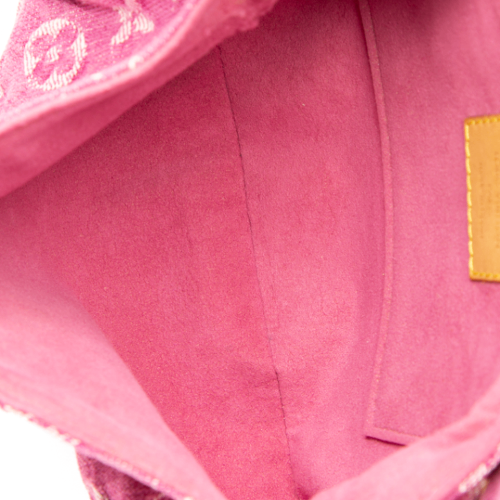 Louis Vuitton - Fuschia Monogram Denim Mini Pleaty