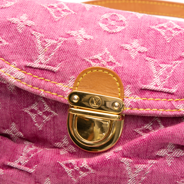 Louis Vuitton - Fuschia Monogram Denim Mini Pleaty