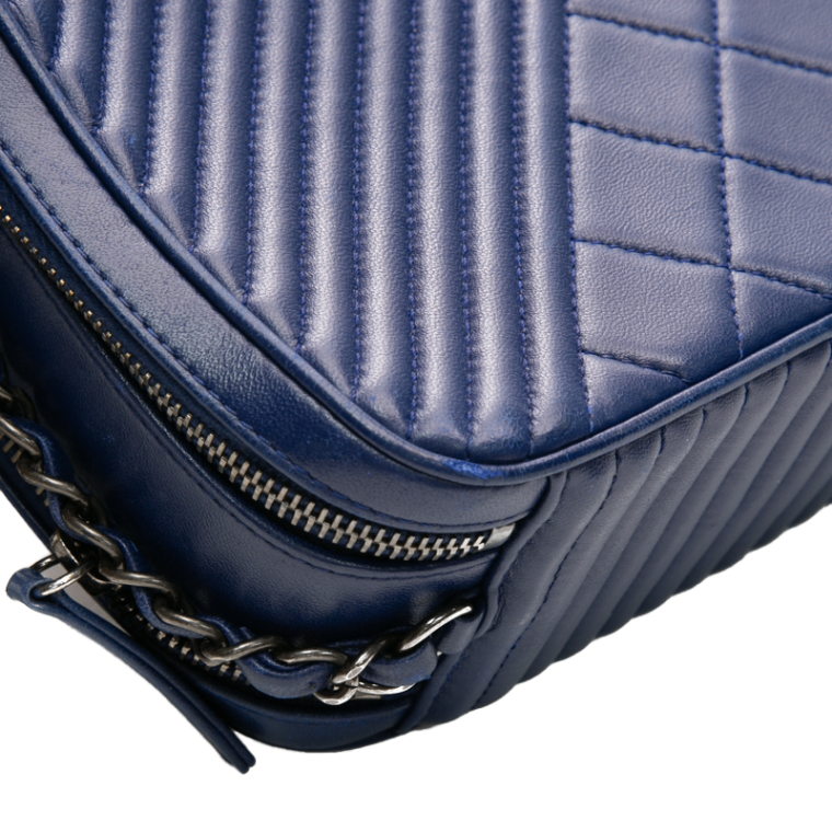 Chanel - Blue Lambskin Medium Coco Camera Bag