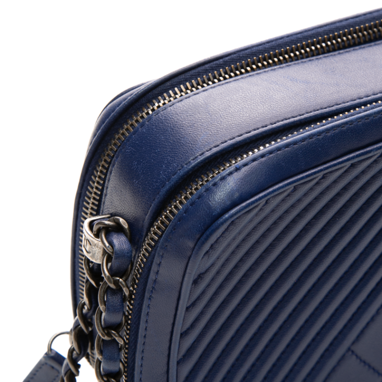 Chanel - Blue Lambskin Medium Coco Camera Bag