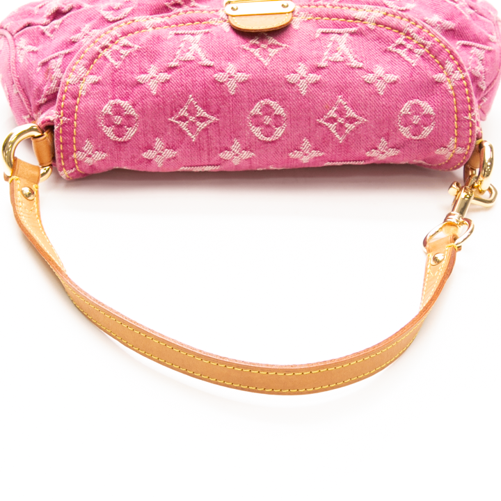 Louis Vuitton - Fuschia Monogram Denim Mini Pleaty
