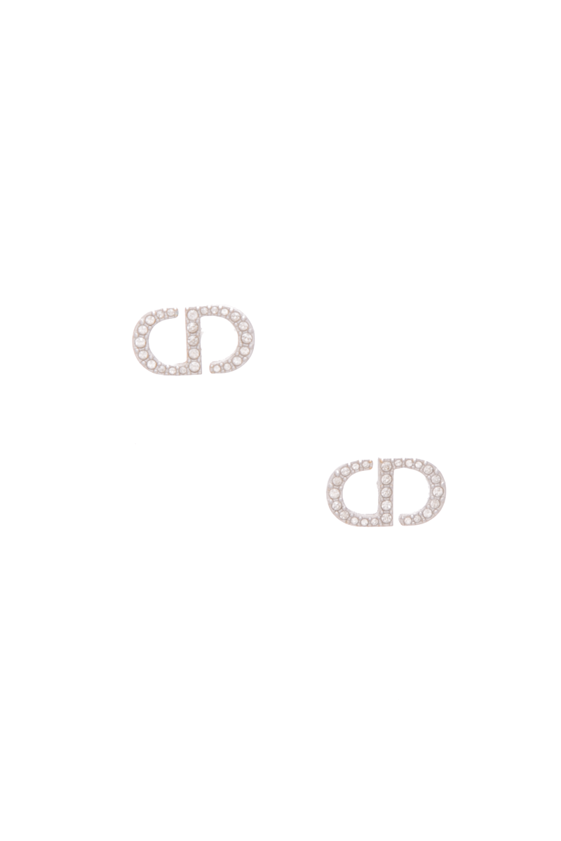 Christian Dior Crystal Petit CD Stud Earrings - Couture USA