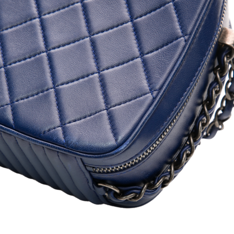 Chanel - Blue Lambskin Medium Coco Camera Bag