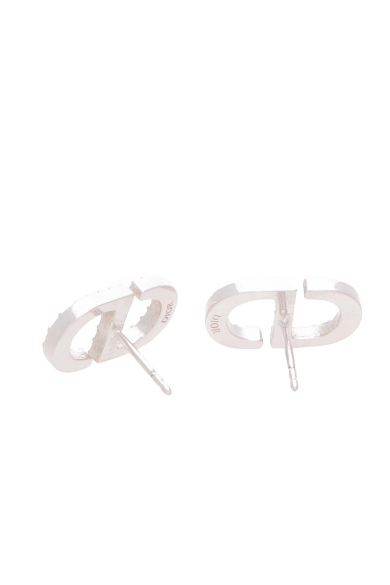 Christian Dior - Silver CD Crystal Petite Stud Earrings