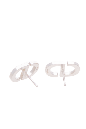 Christian Dior - Silver CD Crystal Petite Stud Earrings