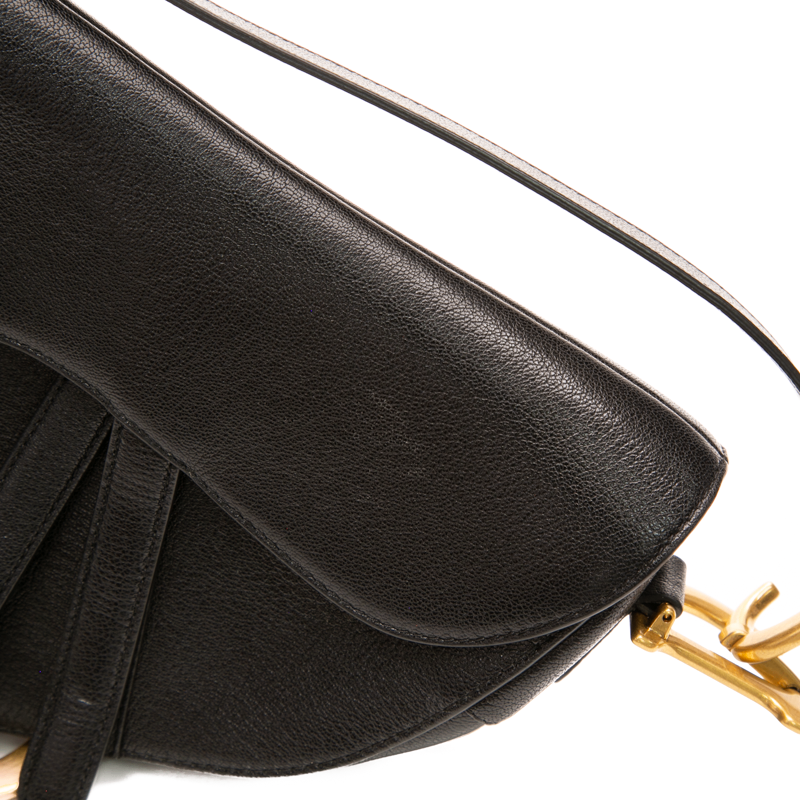 Christian Dior - Black Leather Saddle Bag