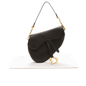 Christian Dior - Black Leather Saddle Bag