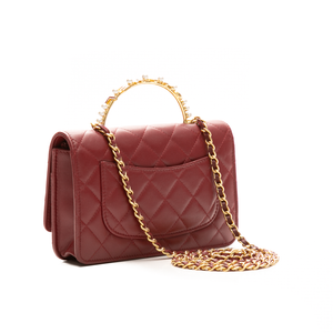 Chanel - Burgundy Pearl Handle WOC