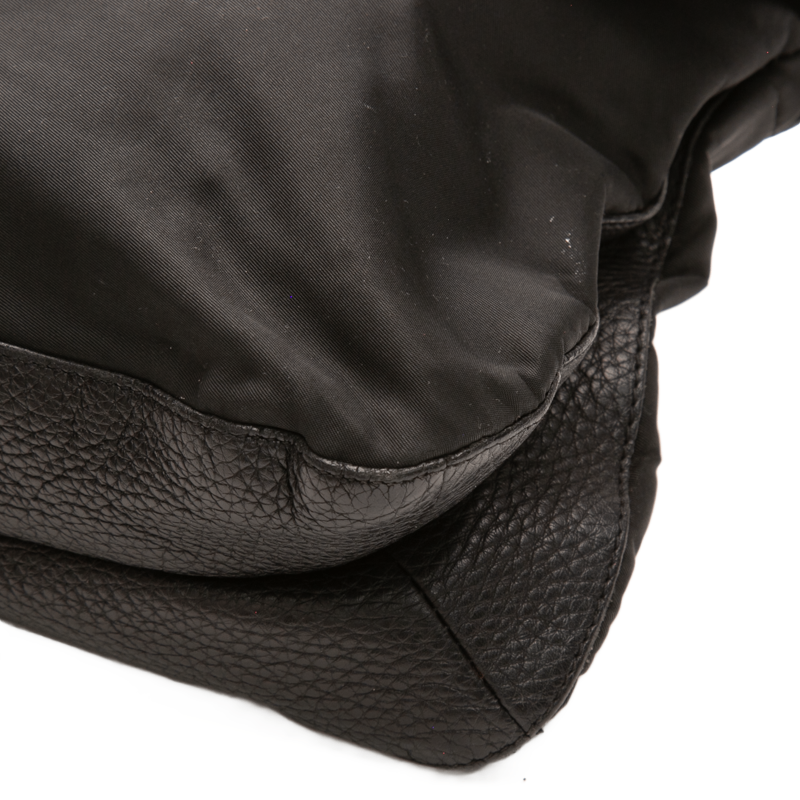 Prada - Black Nylon/Leather Flap Messenger Crossbody Bags