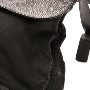 Prada - Black Nylon/Leather Flap Messenger Crossbody Bags