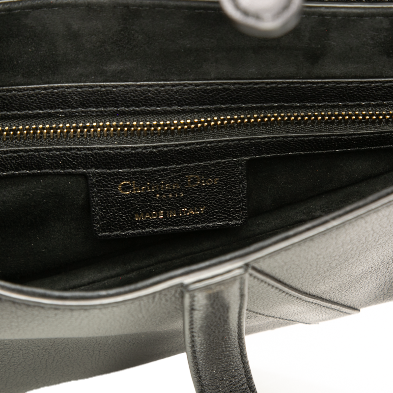 Christian Dior - Black Leather Saddle Bag