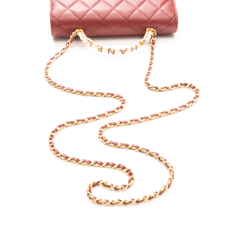 Chanel - Burgundy Pearl Handle WOC