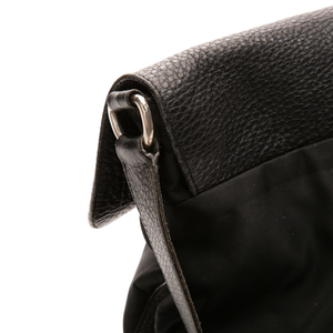 Prada - Black Nylon/Leather Flap Messenger Crossbody Bags