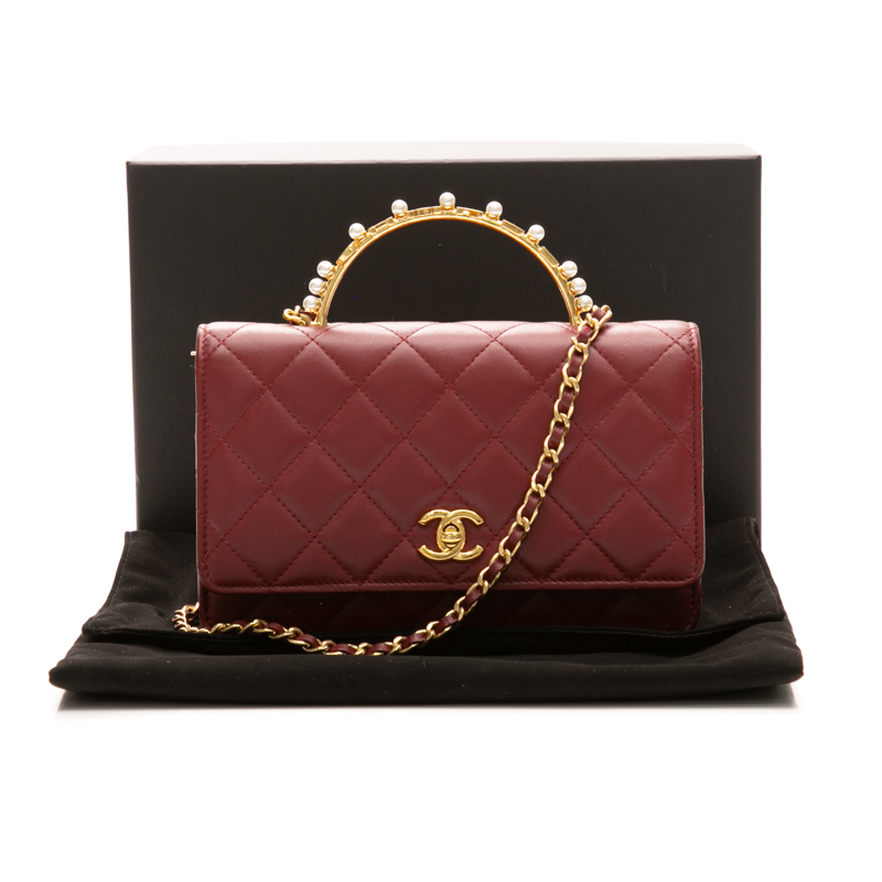 Chanel - Burgundy Pearl Handle WOC