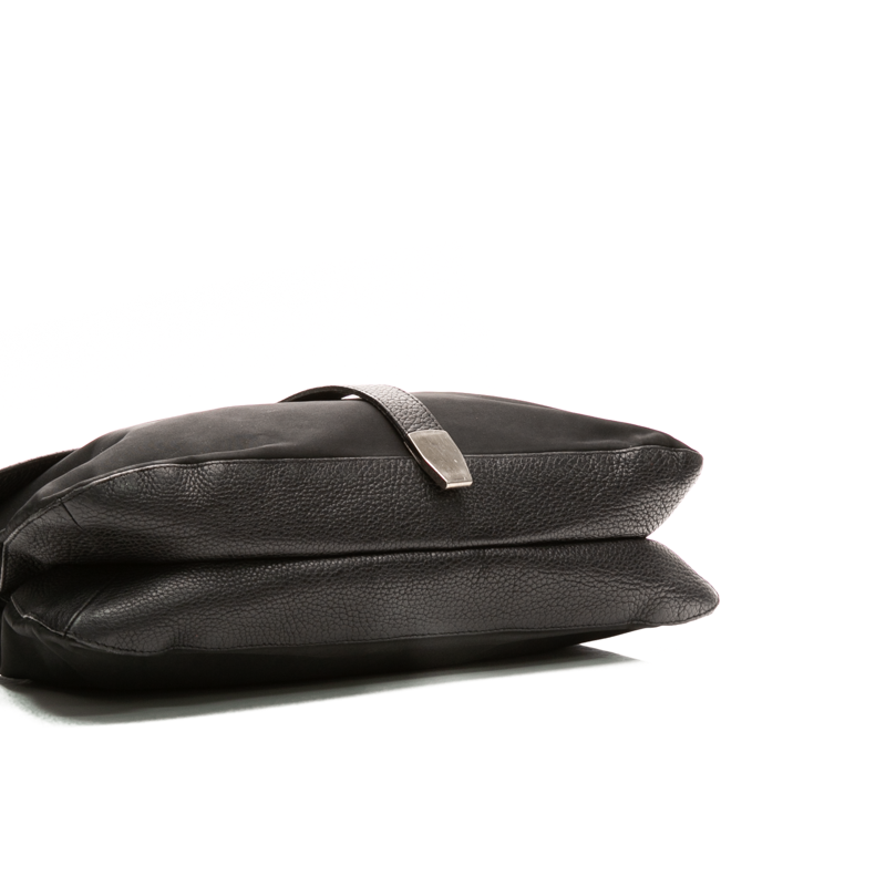 Prada - Black Nylon/Leather Flap Messenger Crossbody Bags