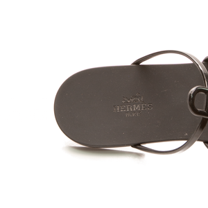 Hermes - Black Rubber 38 Mykonos Sandals