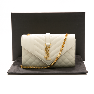 Saint Laurent - Ivory Grain De Poudre Small Envelope Crossbody