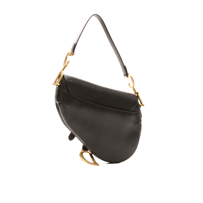 Christian Dior - Black Leather Saddle Bag