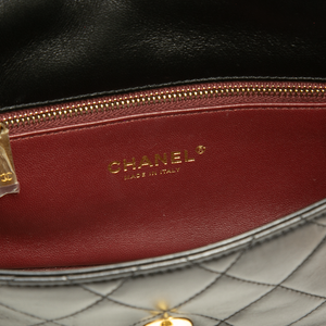 Chanel - Black Small Lambskin Resin Pearl Chain Bag