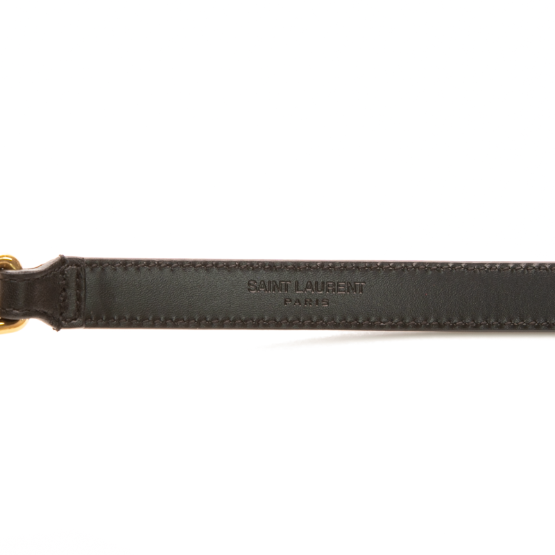 Saint Laurent - Black Logo Leather Chain Belt (L)