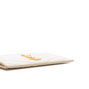 Saint Laurent - Grain De Poudre Ivory Zip Card Case