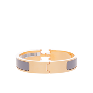 Hermes - Gold/Gray Clic H Bracelet