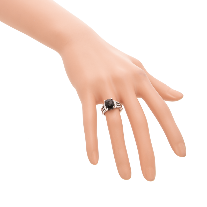 David Yurman - Onyx Diamond Petite Wheaton Ring (5)