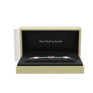 Van Cleef & Arpels - White Gold Diamond Onyx 5 Motif Vintage Alhambra Bracelets