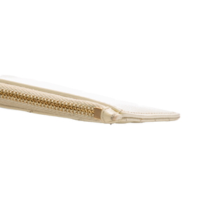 Saint Laurent - Grain De Poudre Ivory Zip Card Case