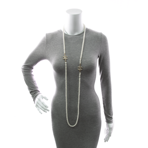 Chanel - Pearl/Crystal CC X-Long Necklace