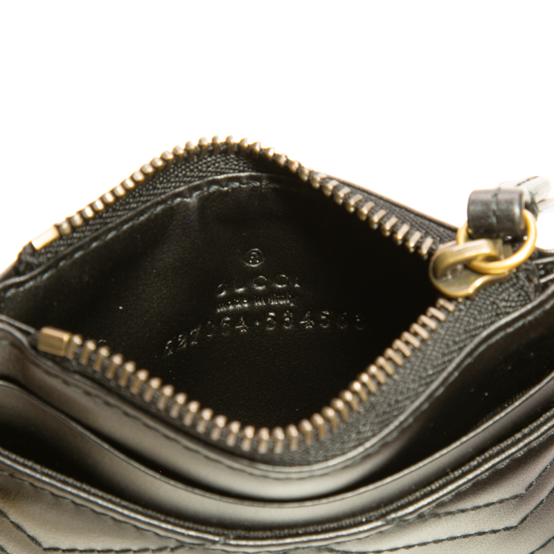 Gucci - Black Matelasse Card Holder Key Case