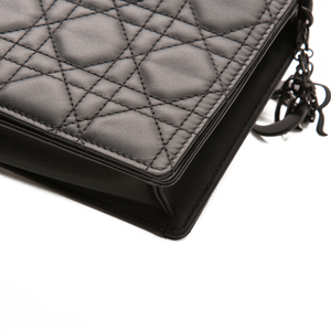 Christian Dior - Black Lambskin Cannage Lady Dior Pouch